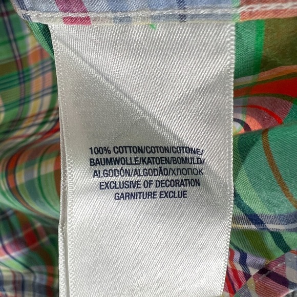 Ralph Lauren Shirt Youth Boys Large Green Plaid Long Sleeve Button Down Casual - Picture 12 of 14